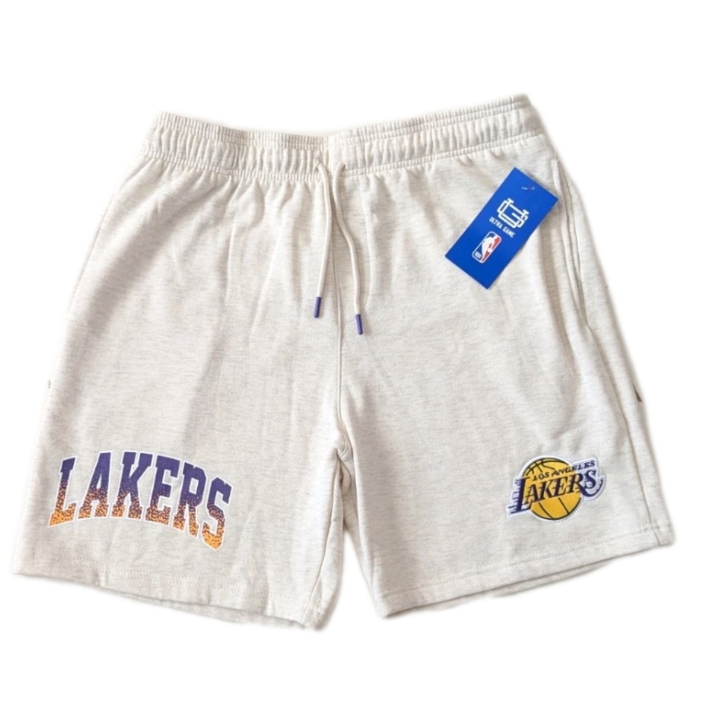 NBA Ultra Game LA Lakers Classic Basketball Sweat Shorts At The Knee Size L NWT